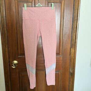 Albion | Leaf Printed Texture Pink Leggings Size S